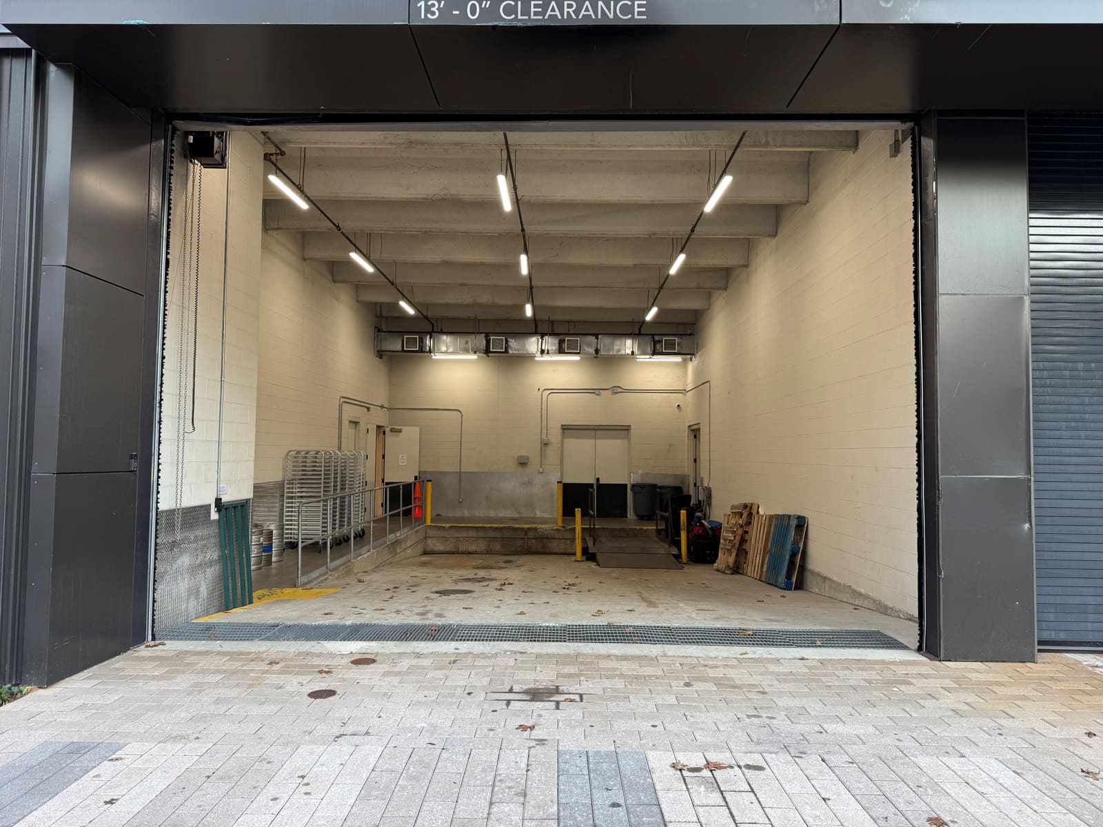 Loading dock with security lighting